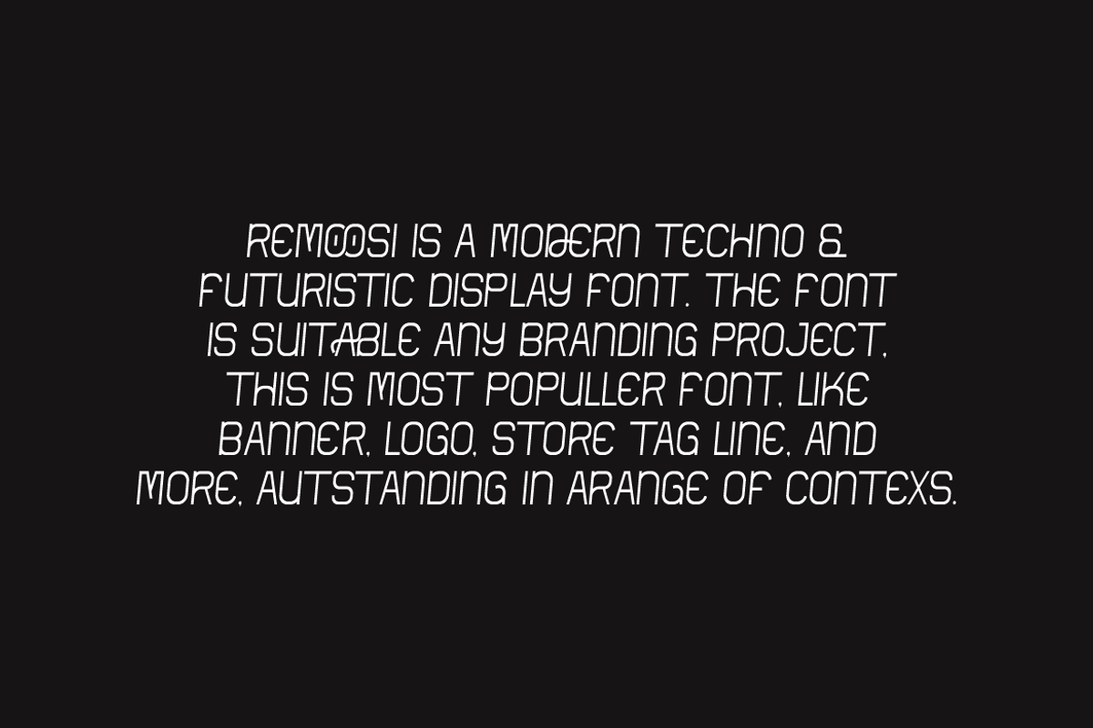 Remoosi - Digital Futuristic Font, a Sans Serif Font by QR Design Studio (Photo 3 of 7)