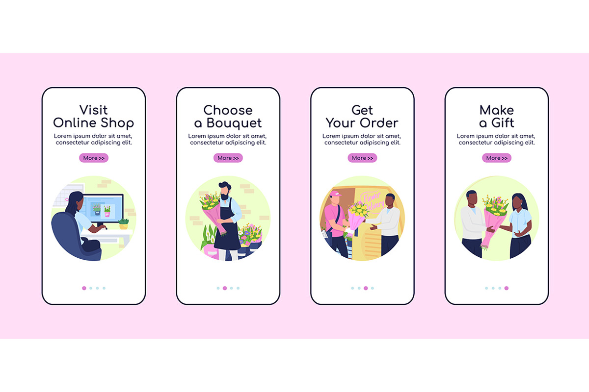 Flower kiosk flat color template, a Poster Template by IMG visuals characters (Photo 2 of 5)