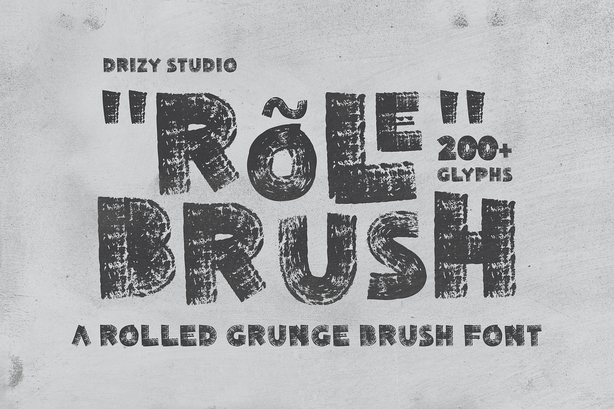 Rolebrush - Rolled Grunge Brush Font, a Handwritten Font by Drizy (Photo 1 of 10)