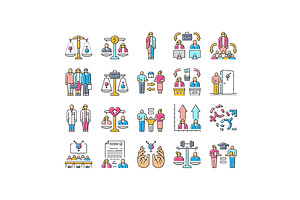 gender equality empowerment icons, an Object Illustration by pikepicture