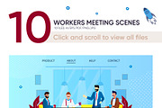 Workers Meeting Vector Scenes, a Landing Page Template by PavelVinnik (Thumbnail 2 of 2)