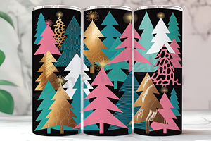 Colorful Christmas Trees Tumbler, a Background Photo by LamanAzalea
