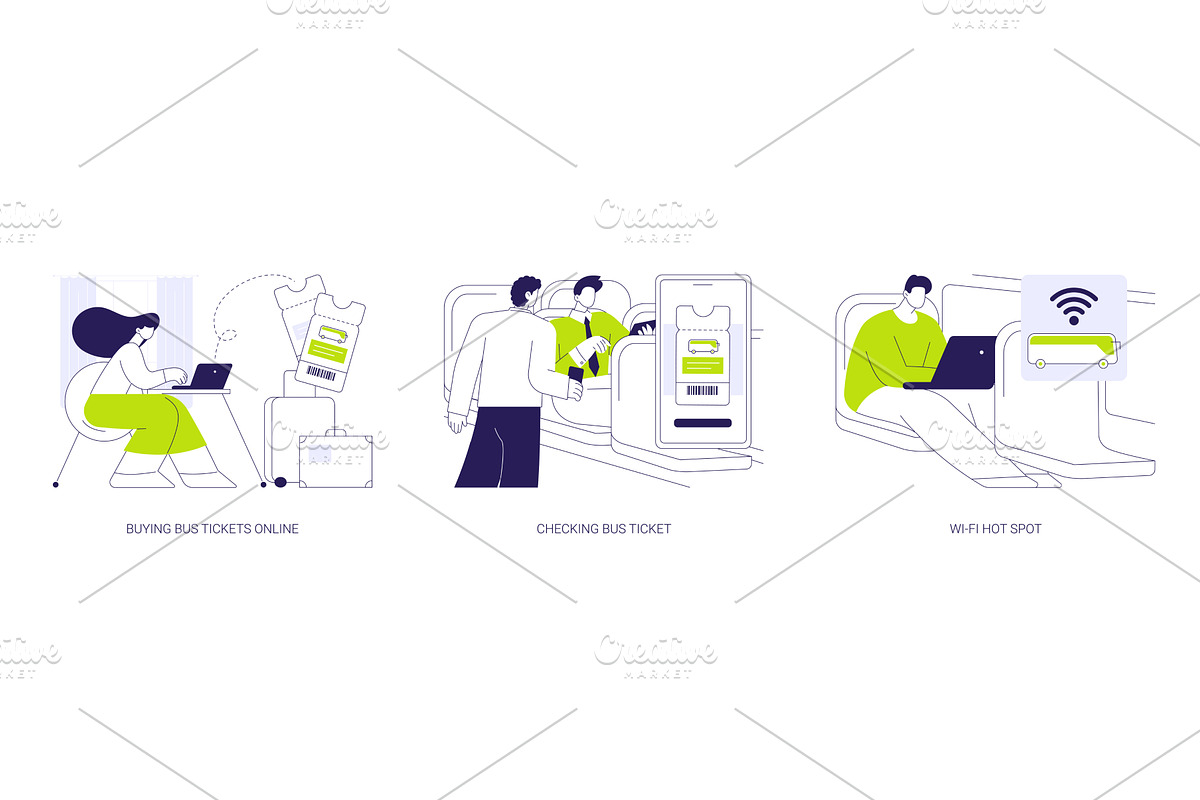 Long distance bus abstract concept, a Transportation Illustration by Visual Generation