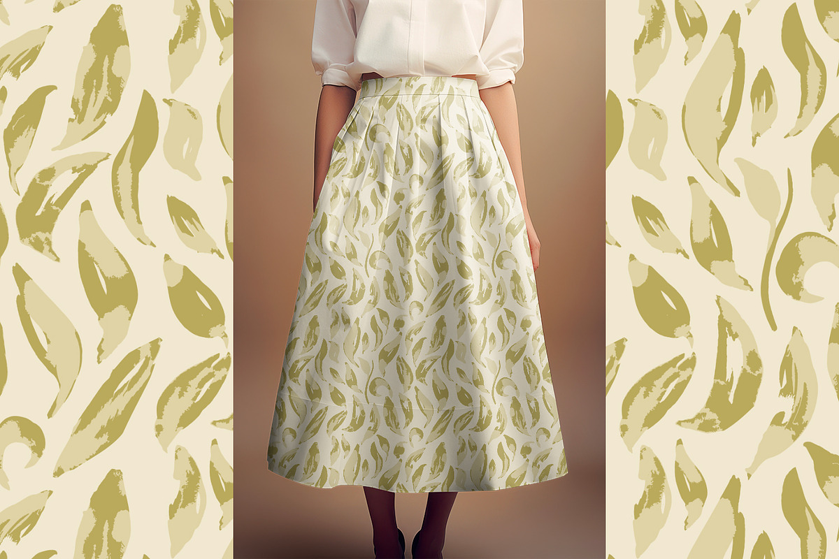 Summer Green Painted Leaves, a Pattern Graphic by MalyskaStudio (Photo 4 of 13)