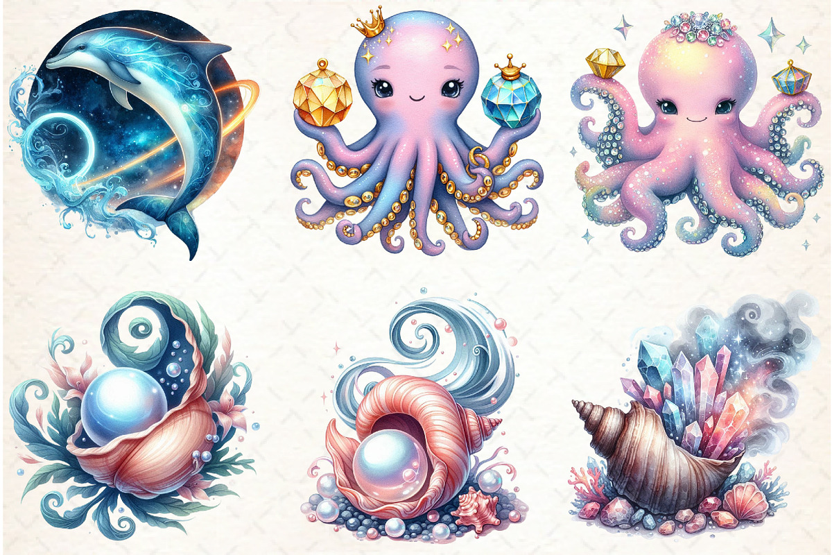 Magical Ocean Sublimation Clipart, an Illustration by Libby Wishes (Photo 2 of 7)