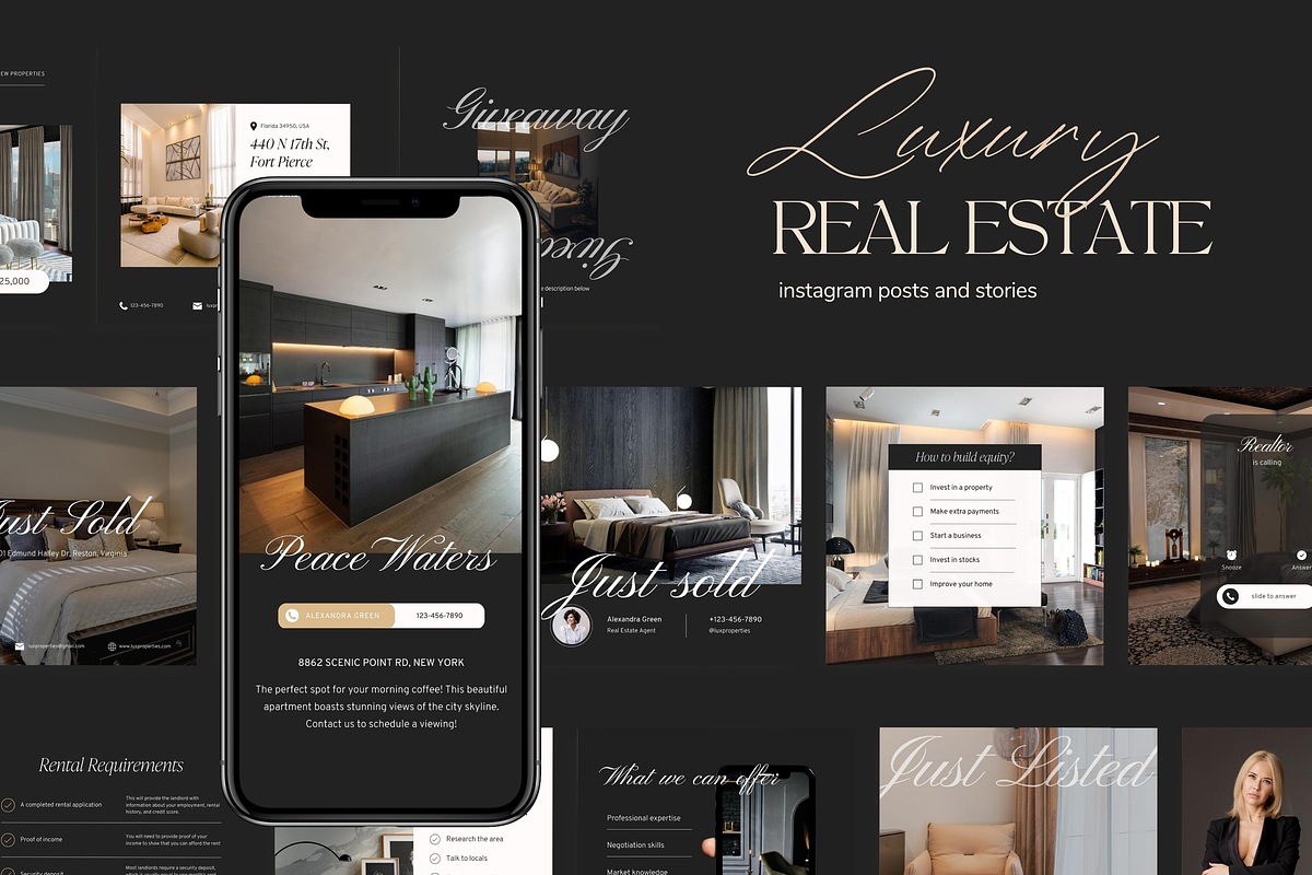 Luxury Real Estate templates, a Social Media Template by LiliesandBerries (Photo 1 of 10)