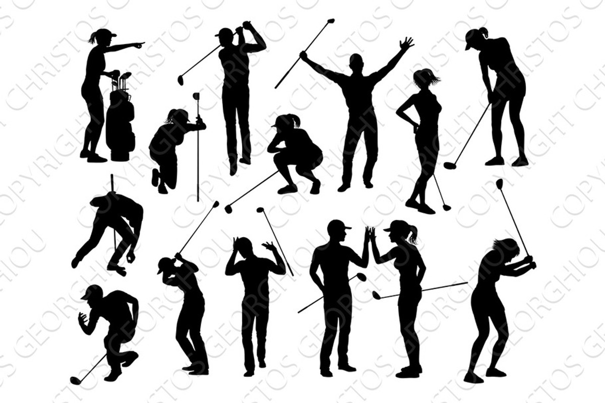 Golfer Golf Sports People Silhouette, a Person Illustration by Christos Georghiou