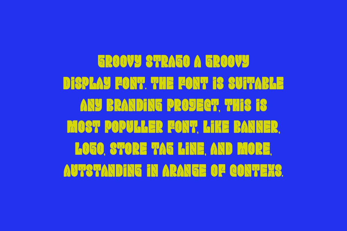 Groovy Strago - Typeface Font, a Sans Serif Font by Iqsiart Studio (Photo 2 of 6)