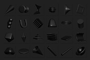 240 Black Abstract 3D Shapes, an Object Graphic by Cursedesign (Thumbnail 2 of 6)