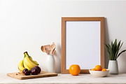 Blank print frame mockup with plants and decor on light backgrou, a Photo by Dvoevnore photos (Thumbnail 2 of 2)