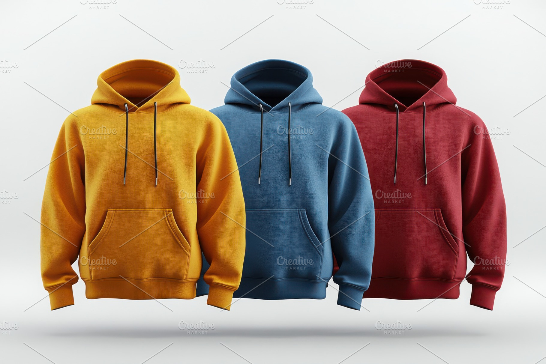 Three stylish hoodies yellow blue re, a Background Photo by Pixeness