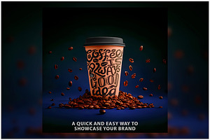 Cup Mockup With Coffee Beans PSD