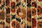 Sunflowers Melange Digital Papers #1, a Pattern Graphic by Happy Creators Co. (Thumbnail 2 of 7)