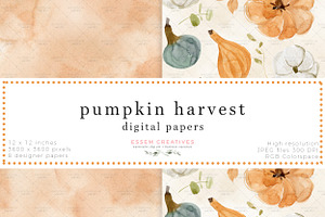 Pumpkin Thanksgiving Digital Papers