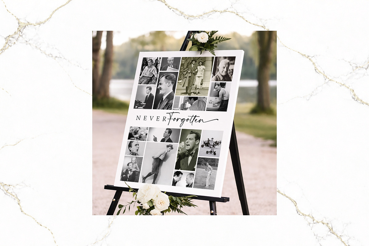 3 Panel Funeral Collage Canva FR006, a Poster Template by TyphoonStudio (Photo 5 of 9)
