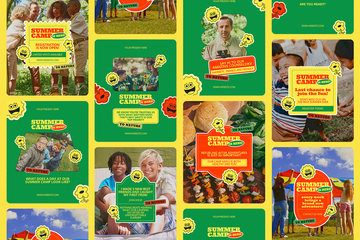 Summer Camp Instagram Templates, a Social Media Template by Supanium Studio (Photo 1 of 5)