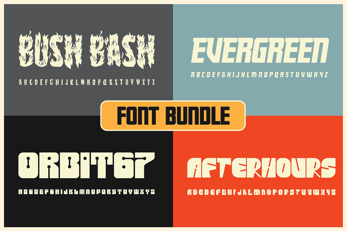Font Bundle Four Pack, a Sans Serif Font by Bend Industries (Photo 1 of 5)