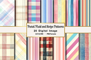 Pastel Plaid and Stripe Patterns, an Illustration by OK Design