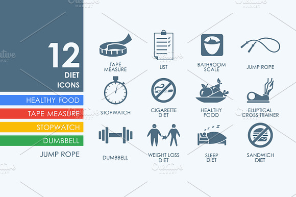 12 Diet Icons