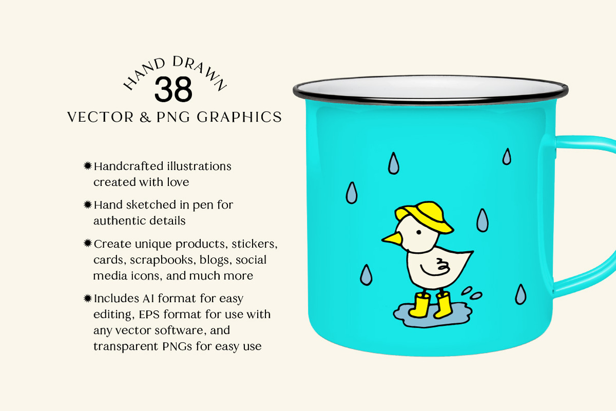 Rainy Day Clipart Illustrations Set, an Object Graphic by Lemonade Pixel (Photo 2 of 8)