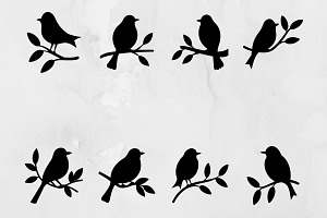 Bird on Branch Silhouette SVG, an Animal Illustration by newminddesign