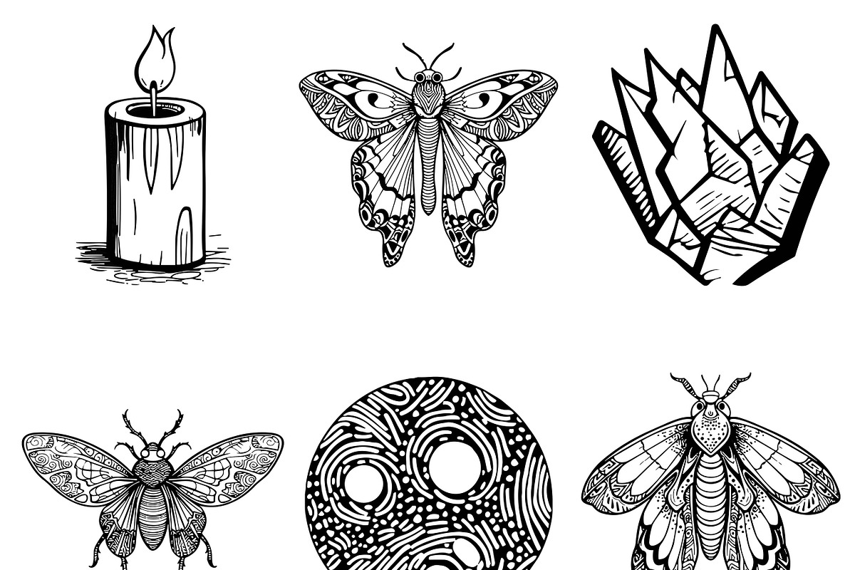 Line Art Magic Elements Clipart, an Object Illustration by Design Scotch (Photo 2 of 8)