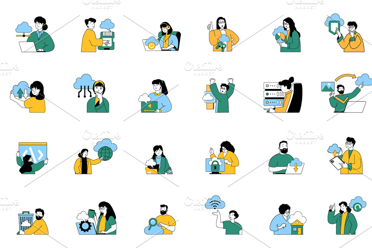 Cloud Computing Illustrations, a Technology Illustration by alexdndz (Photo 3 of 3)