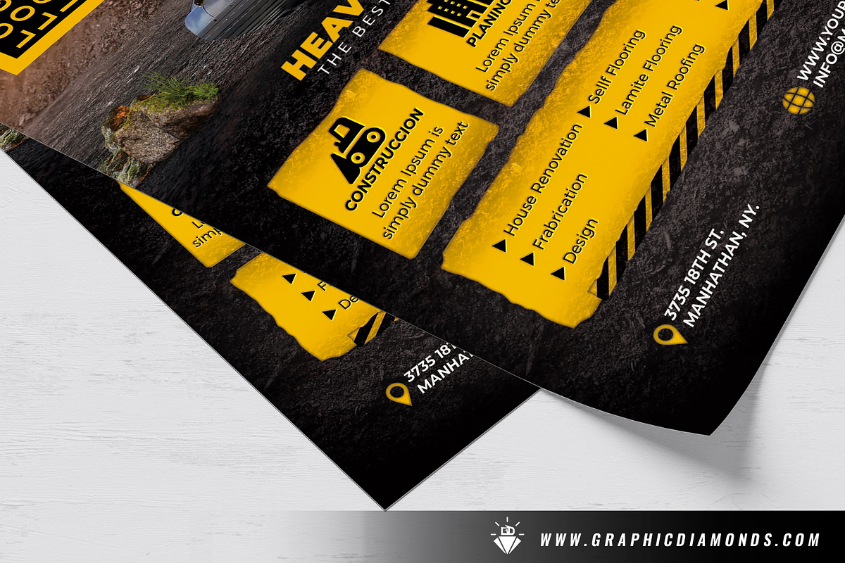 Construction Equipment Rentals Flyer, a Flyer Template by GraphicDiamonds (Photo 4 of 6)