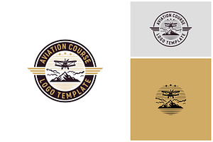 Classic Plane Mountain Aviation logo, a Branding & Logo Template by Enola99d
