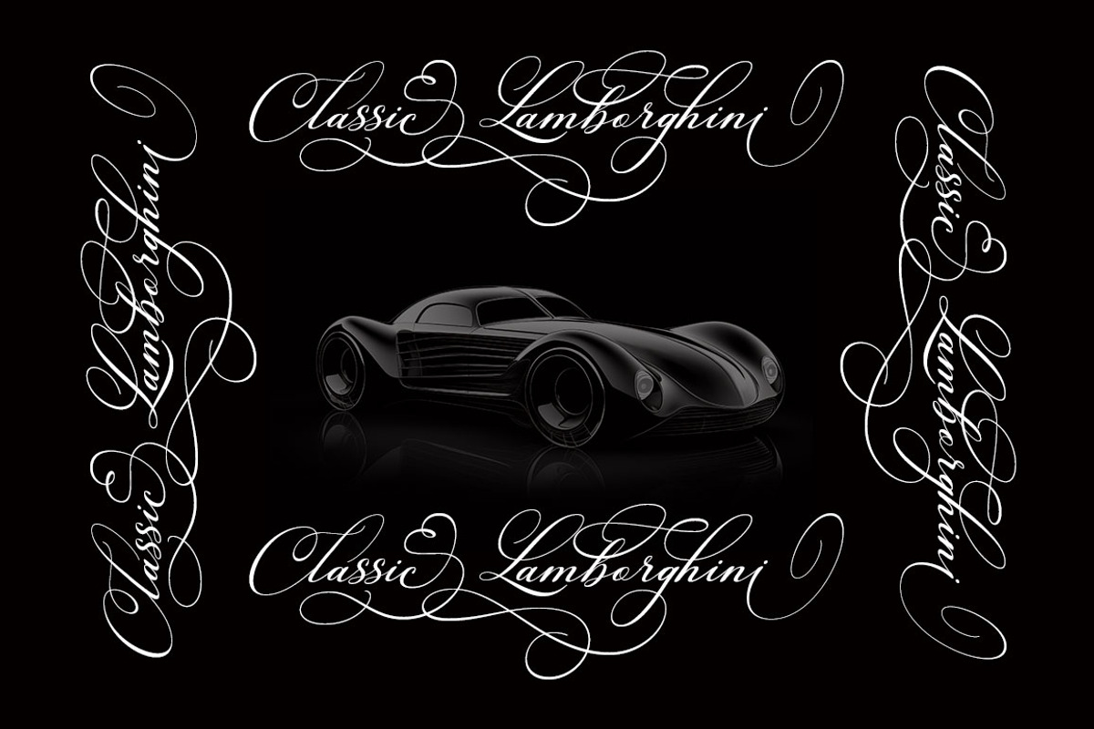 Lamborghini Script, a Script Font by Has_rizal (Photo 2 of 13)