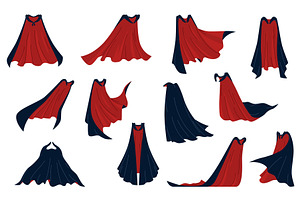 Black red vampire capes. Dracula, a Texture Illustration by YummyBuum