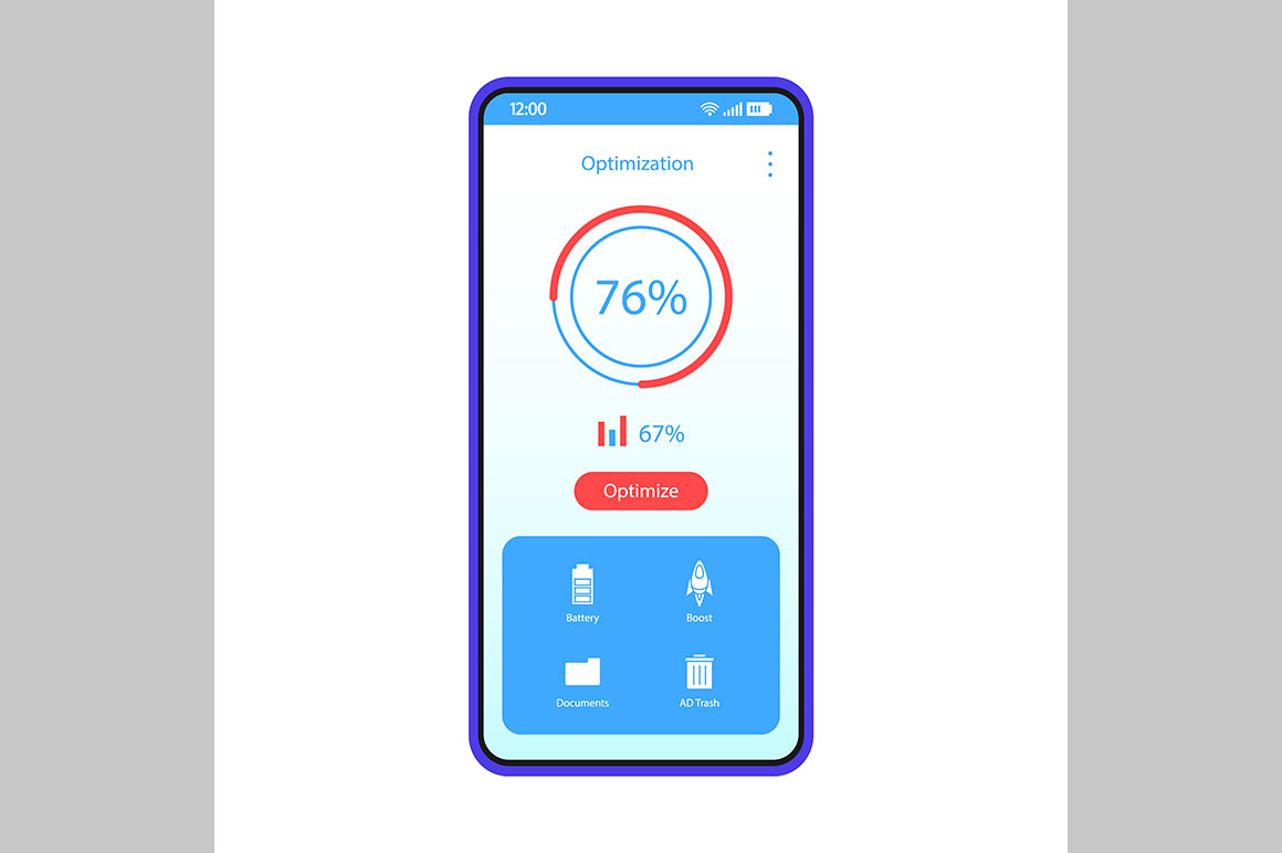 Phone Optimizer, Cleaner Interface by Img Visuals | Creative Market