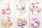 Watercolor Coquette Easter Clipart, an Illustration by Watercolor design (Thumbnail 4 of 4)