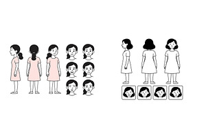 Character design of a young girl in, an Illustration by ZinetroN