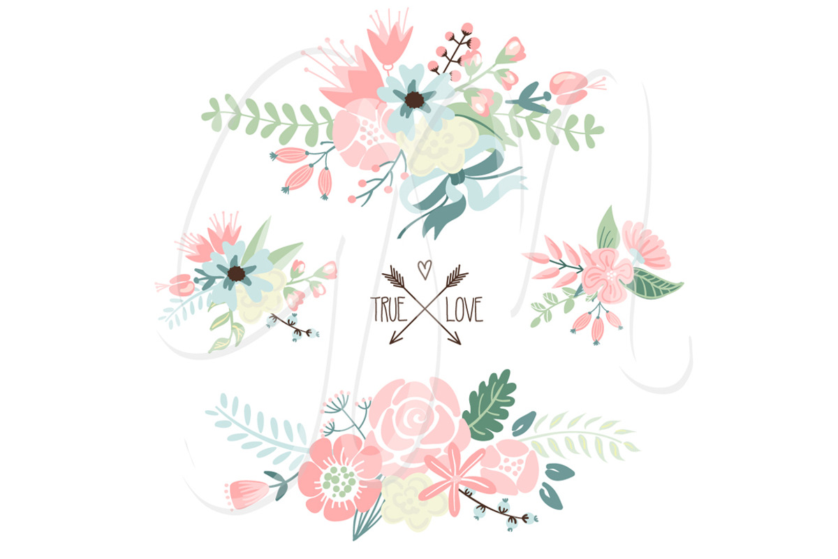 Wedding Floral clipart, Wreath heart, an Illustration by GraphicMarket (Photo 2 of 5)