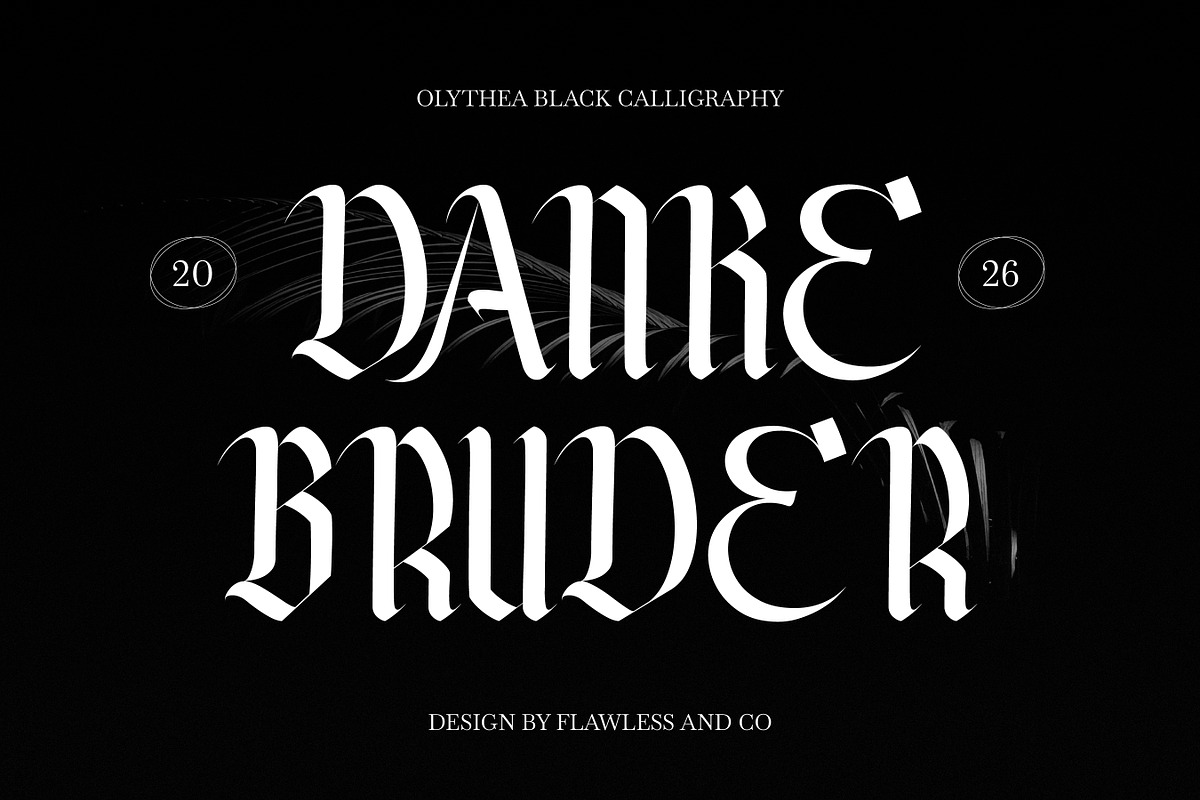 Olythea - Black Calligraphy Font, a Blackletter Font by Flawless And Co (Photo 4 of 10)