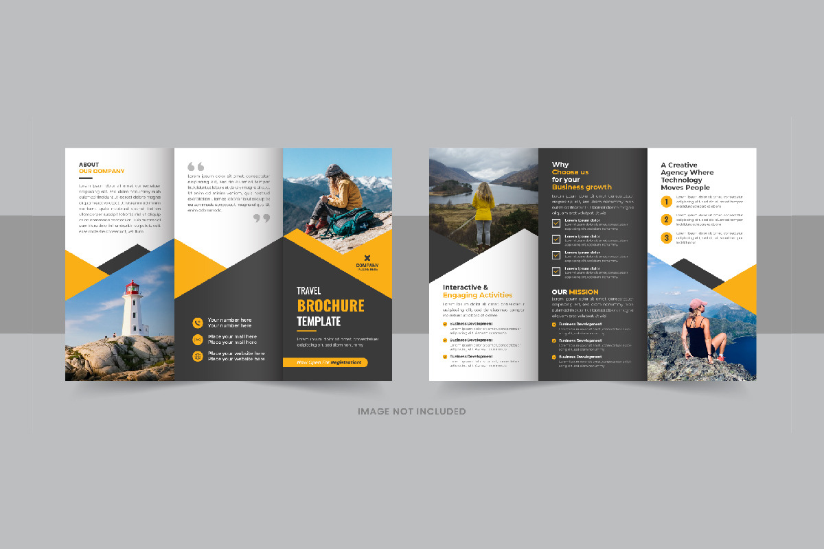 Travel agency trifold brochure, a Brochure Template by Pavel_design