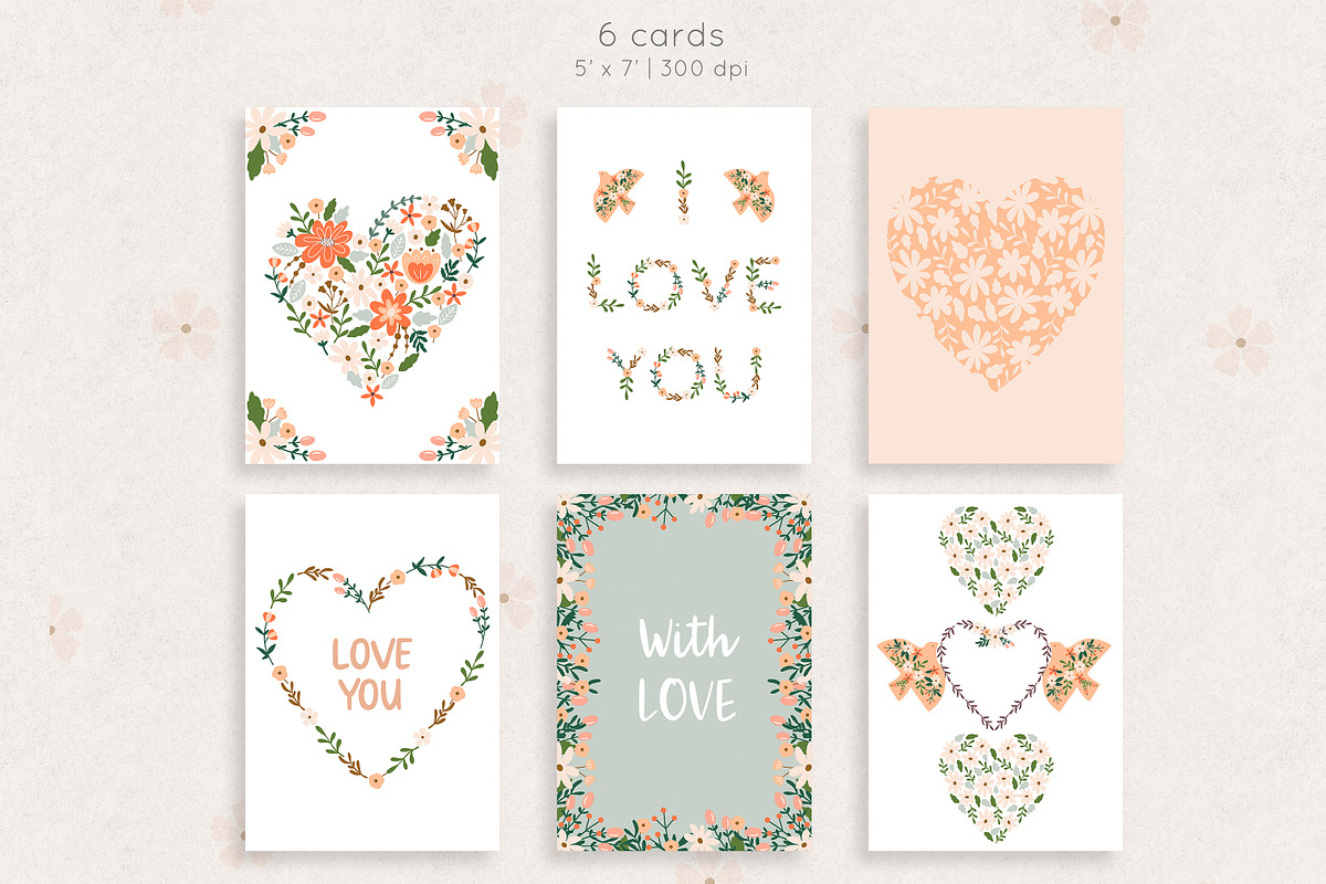 Floral love bundle, an Illustration by AfonshinaArt (Photo 8 of 10)