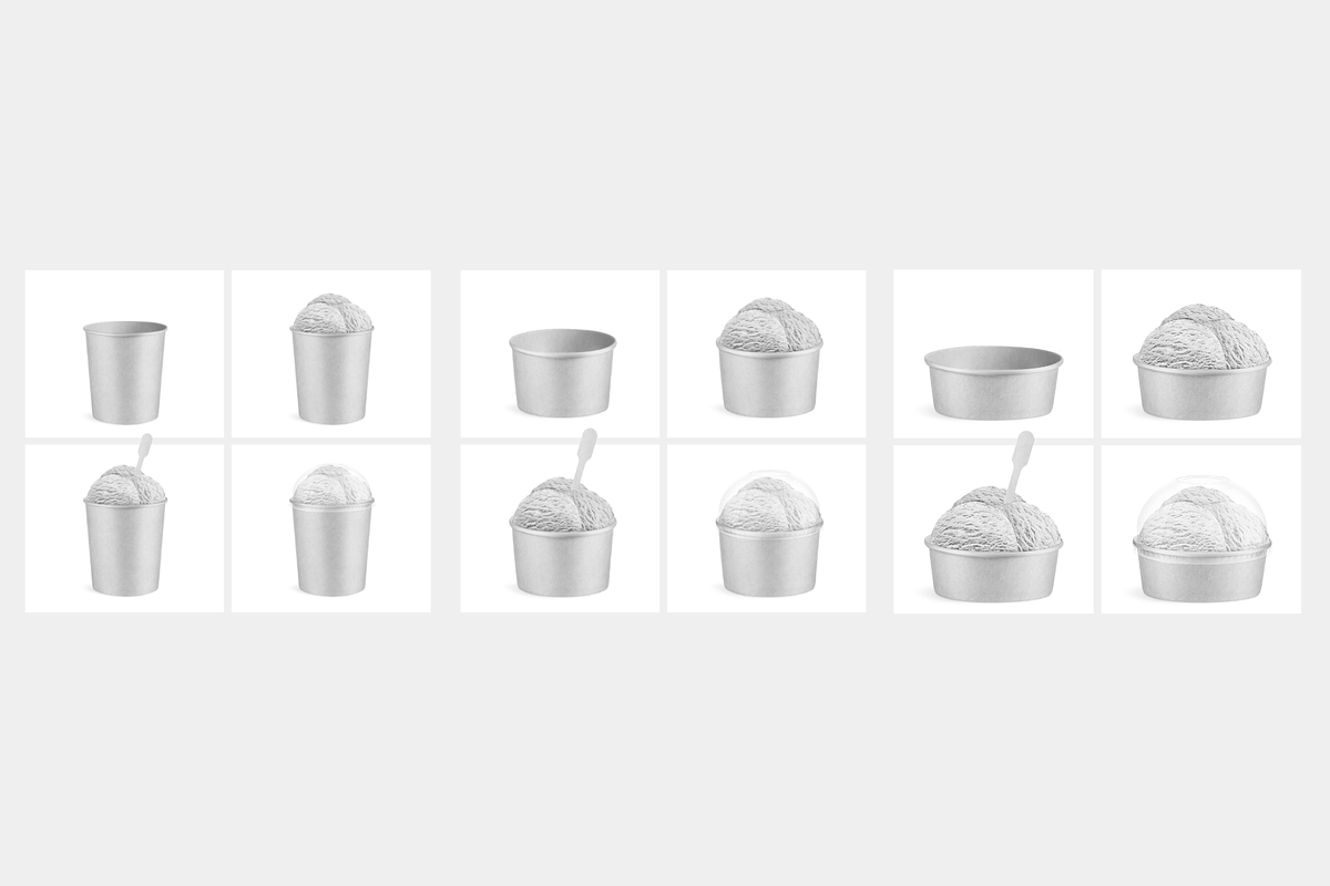 Ice cream cup mockup set, a Cups & Container Mockup by BlackMockup (Photo 2 of 10)