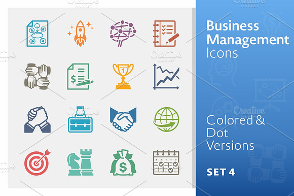 Colored Business Management Icons 4