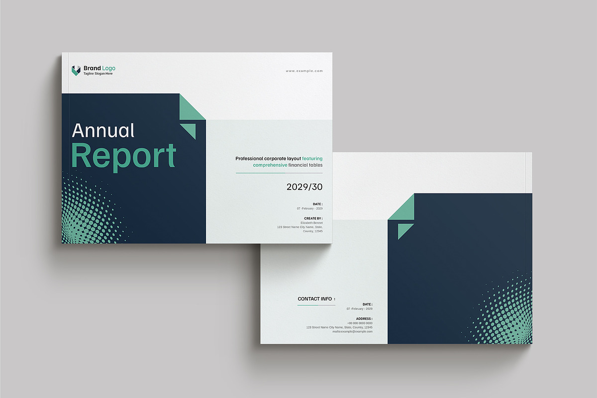 Annual Report Landscape Template, a Brochure Template by Cleffon_Graphic_Studio (Photo 6 of 8)