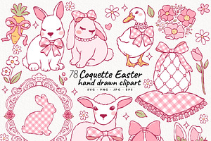 Coquette Easter Clipart | Hand Drawn