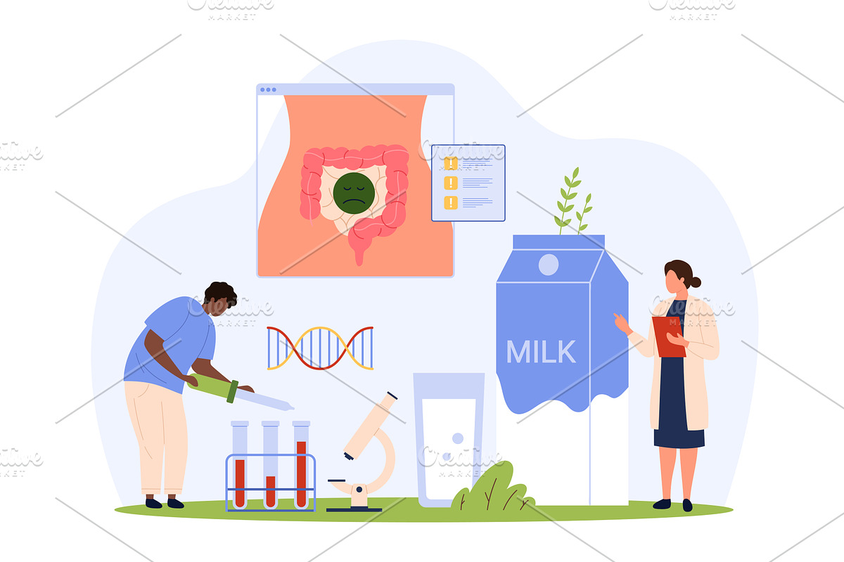 Laboratory tests for lactose, a Healthcare Illustration by Flashvector