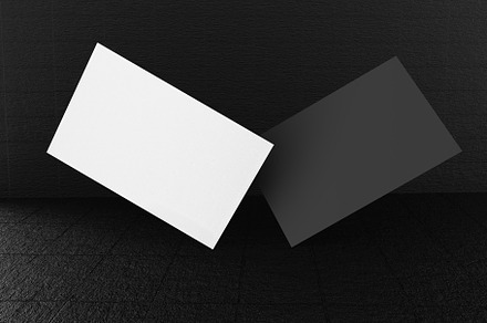 Black and white business card paper mockup template with blank s, a Business Photo by Ministocker