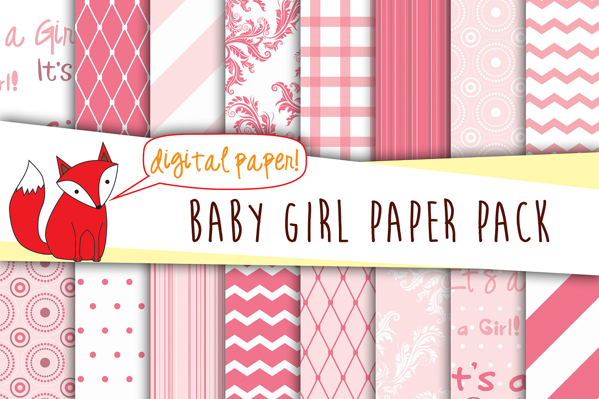 Baby Girl Digital Paper, a Background Graphic by Foxy Digital Paper (Photo 1 of 3)