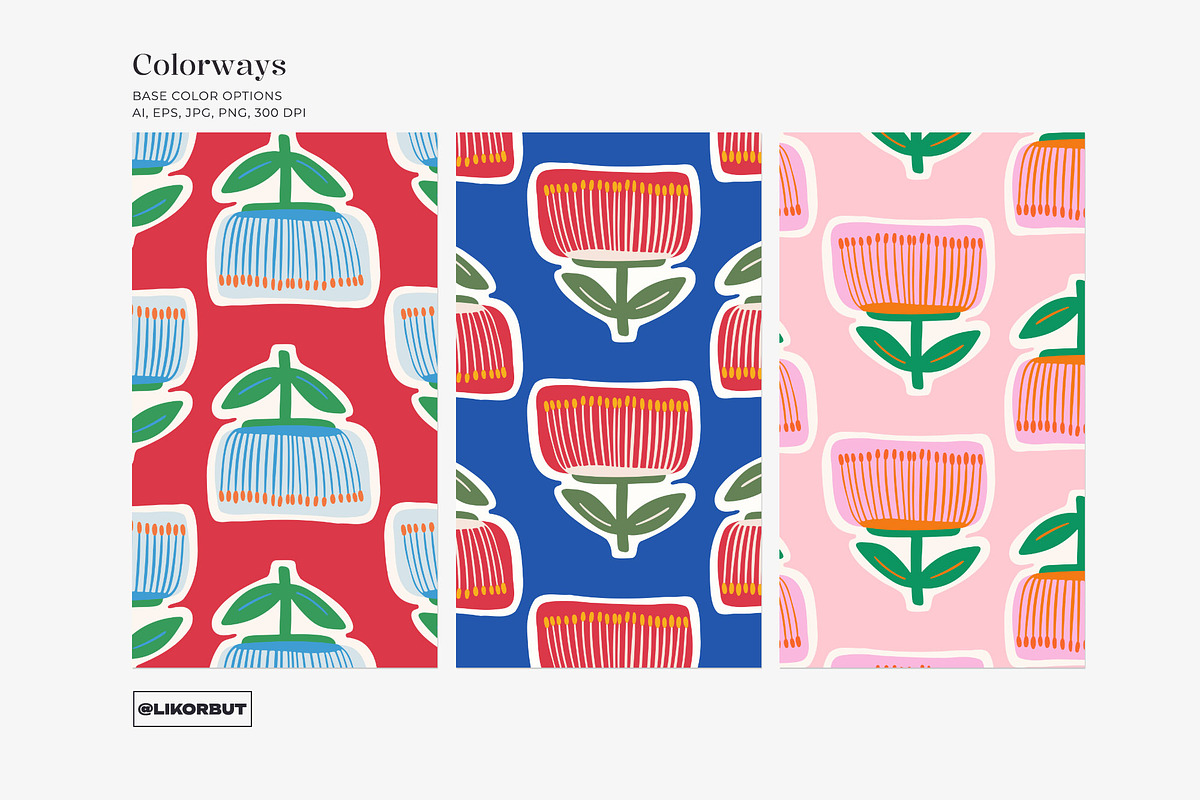 Flow Abstract Modern Flower Pattern, a Pattern Graphic by likorbut (Photo 8 of 10)