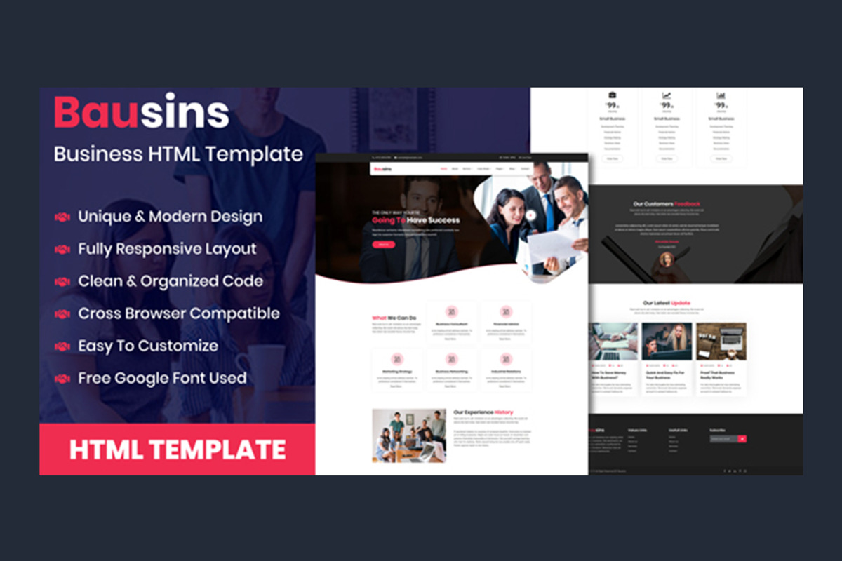 Bausins -  Business Template, a HTML Template by THESOFTKING (Photo 1 of 2)