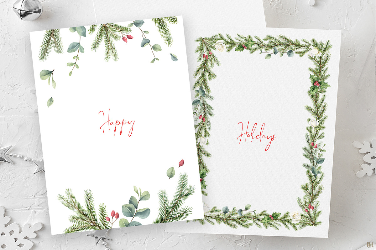 Christmas time 2. Watercolor clipart, an Animal Illustration by Elena Medvedeva (Photo 6 of 10)