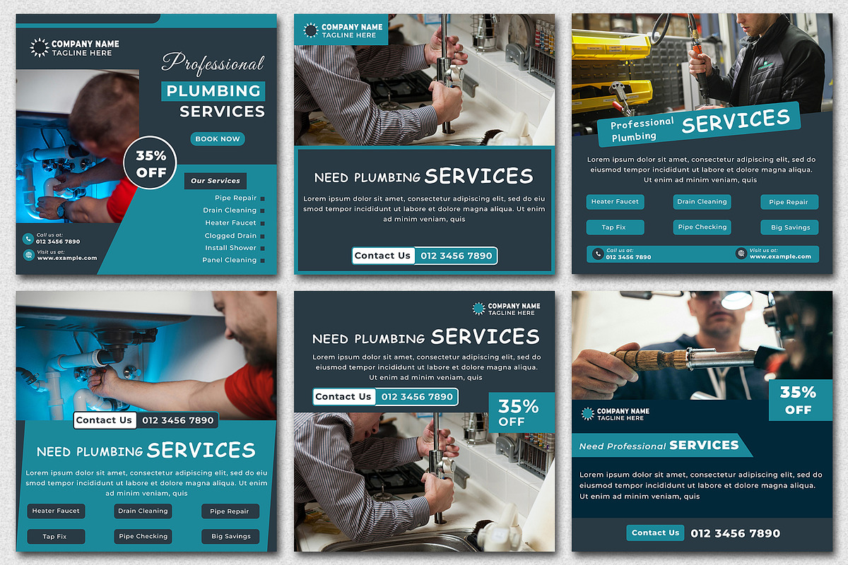 Plumbing Handyman PSD Post Bundle preview 3