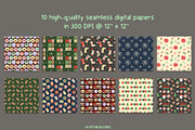 Merry Christmas Clipart and Patterns, a Seasonal Illustration by Drafts n Doodles (Thumbnail 4 of 12)